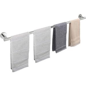 TocTen Bath Towel Bar - Thicken SUS304 Stainless Steel Bathroom Towel Holder, Towel Rod for Bathroom Heavy Duty Wall Mounted Towel Rack Hanger (33IN, Chrome)