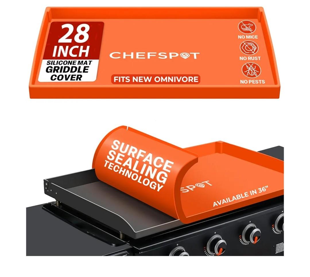 Silicone Griddle Cover for 28-Inch Omnivore Blackstone Griddle – Heavy-Duty Food Grade Reusable Grill Mat, Full Coverage Protection from Rust, Insects, and Leaves - New Models