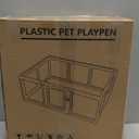 Clear Acrylic Dog Playpen Indoor, Puppy Cat Small Pet Play Pen, Pet Cat Playpen for Rabbits, Dog Fence Crate Kennel Whelping Cage (Pink, 10 Panel)