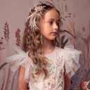 TUTULAND Glitter Headbands for Girls - Pink Flower Girl Headbands Kids Hair Accessories Sparkling Hairbands for Birthday