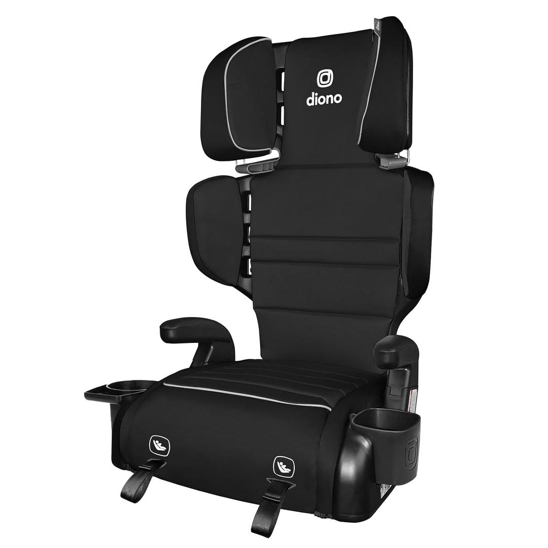 Diono Connect3 RXT 2-in-1 High Back Booster, Slim Fit 3-Across in Many Mid-Sized Sedans and SUVs, for Children from 40-120 lbs., Lightweight with Latch, Black Storm, MFD 04/13/2025