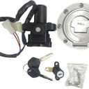 RAYANA Ignition Switch+Gas Fuel Tank Cap+Seat Lock+Keys Compatible For Yamaha MT03 MT09 YZF R1 R6 Fz6 FZ07 FZ8 XJ6 FJ09 FJ13 FZ1 FZ10 FJR1300,Ignition Switch Fuel Gas Cap Cover Seat Lock Key Set