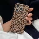 Brown Cheetah Print Phone Case for iPhone 16 Pro 6.3in - Cute and Chic Trendy Retro Tortoise Leopard Classic Soft Slim Protective Cover for Cool Girls and Elegant Women