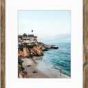 Frametory, 16x20 Frames Display 11x14 Picture With Mat or 16x20 Photo Without Mat, Shatter-Resistant Glass, Pre-Installed Wall Mounting Hardware - Rustic Brown