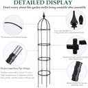 Obelisk Trellis for Climbing Plants Outdoor 6.6ft, Garden Tower Trellis for Potted Plants Indoor with Twist Tie, Clips and Butterflies Rustproof Coated Metal Support for Vines Rose, 2Pack