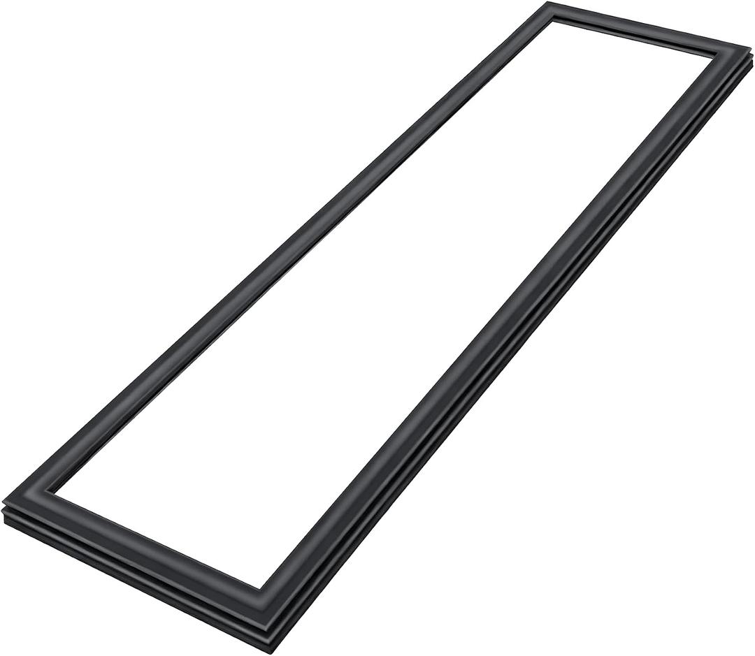 Upgraded Black Freezer Door Gasket Replace for 2159082 2196242 2309533 W10911422 443025 2171186 2221314, Compatible with Kenmore Whirlpool Amana Maytag SidebySide Refrigerator Freezer Door Seal