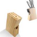 Wooden Knife Block Countertop Knife Holder Knife Organizer with Scissors-Slot for Kitchen