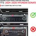 for 2024 2025 2026 Hyundai Sonata Accessories 5-Piece Aluminum Knob Cover Trim Set (Red) for Push Start Button, AC & Volume Switches, Interior Upgrade, Knob Protection