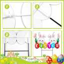 27.1inch Easter Larger Bunny Sign Yard Decoration Metal Easter Bunny Garden Stakes Waterproof,Resistant&Non Fading Yard Signs with Eggs & Flowers for Spring Yard Porch Lawn Backyard Decorations