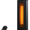 Space Heater Large Room, 25 Electric Room Heaters for Indoor Use with 120 Oscillation, 3 Heat Levels, 3 Modes, Multiple Safety Protections, 12H Timer, Black Ceramic Tower Heater for Bedroom