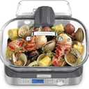 Cuisinart Cookfresh Digital Glass Food Steamer for Cooking, 5-Liter Vegetable Steamer with 5 Pre-Programmed Settings, Keep Warm Function, Audible Alert, Dishwasher-Safe Pot, STM-1000, Stainless Steel