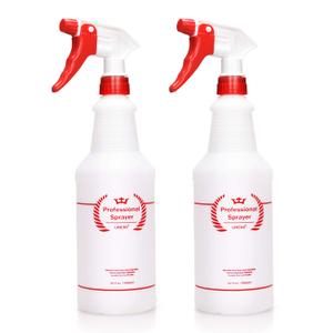 Plastic Spray Bottle 2 Pack, 32 Oz, AllPurpose Heavy Duty Spraying Bottles Leak Proof Mist Empty Water Sprayer for Cleaning Solution, Essential Oils, Hair, Planting, Pet with Adjustable Nozzle  Red