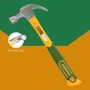 16oz Claw Hammer, Curved Rip Claw, Shock Absorbing Handle, Drop Forged & Heat Treated, Fit for Woodworking/Clamping/Drilling