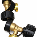 2 Pack Propane Tank Adapter Brass 1 LB to 20 LB Converter With Hand Wheel Control & Dust Caps
