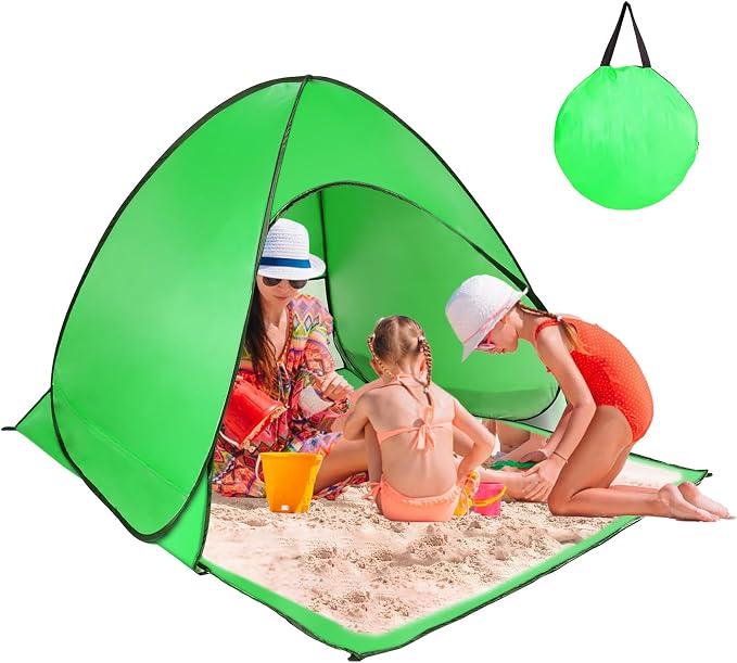 Pop Up Beach Tent, Anti UV Automatic Sun Shelter Umbrella, Portable Sun Shade Shelter for 2-3 People, Outdoor Instant Pop Up Beach Shade Tent with Carrying Bag