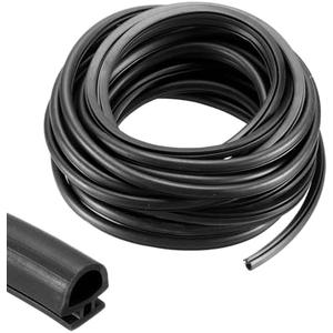PATIKIL Window Weather Stripping Door Seal, 5/16" Wide Bulb Bubble TPE Weatherstrip Seal for 1/4" Slot Door Frame Window (10 m/33 ft, Black)