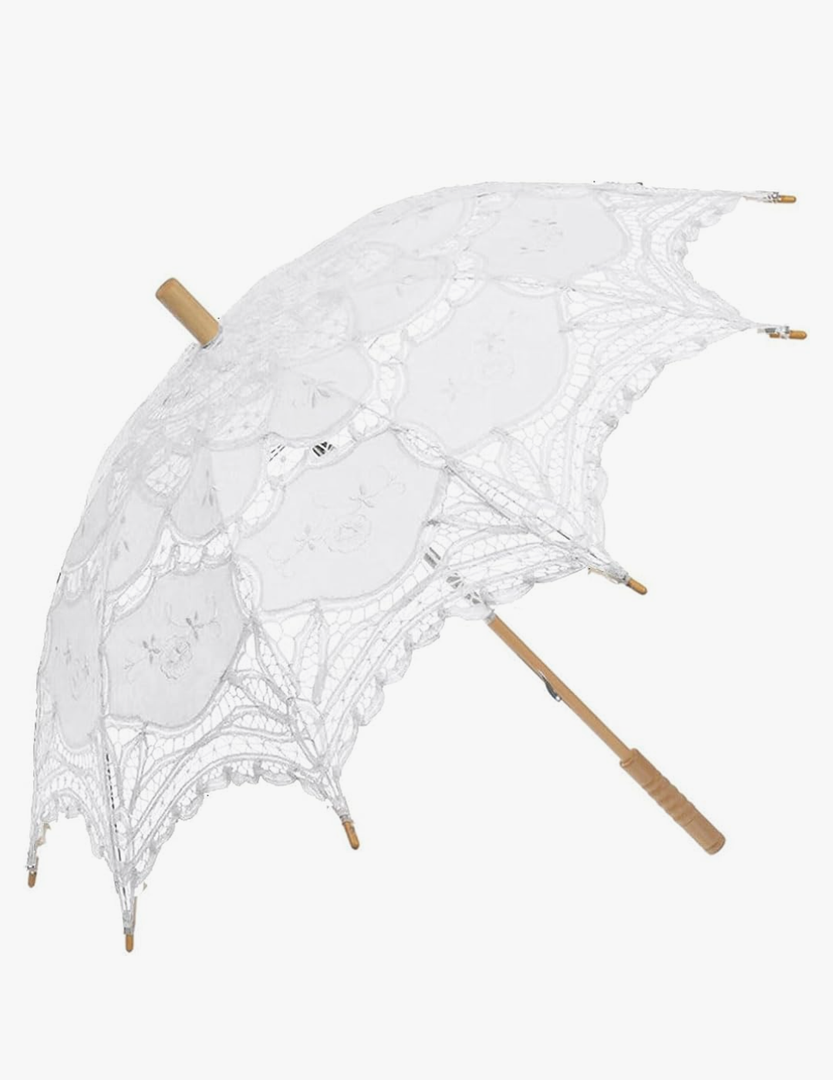 Lace Parasol Umbrella Vintage Wedding Bridal Lace Umbrella for Decoration Photo Tea Party 32 Inch Adult Size