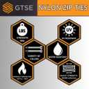 GTSE 14 Inch Brown Zip Ties, 100 Pack, 50lb Strength, UV Resistant Long Nylon Cable Ties, Self-Locking 14" Tie Wraps