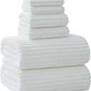 Extra Large Bath Towel Set of 6 (40"x80"),Oversized Bath Sheet Super Soft Highly Absorbent Microfibers Quick Dry Luxury Shower Towel for Bathroom Spa Gym Hotel Yoga(White, 6Piece)