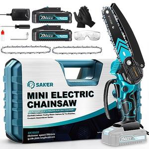Saker Mini Chainsaw, 6 Inch Portable Electric Chainsaw Cordless, Small Handheld Chain saw for Tree Branches,Courtyard, Household and Garden, Gift for Men Dad Husband Women