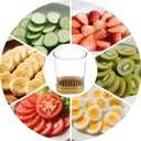 NOVANO Strawberry Slicer with Stainless Blades | Egg & Fruit Slicer Cup for Banana, Cucumber, Mushroom | ABS Detachable Kitchen Gadget - Precision Berry Cutter Tool (Yellow, 1-Pack)