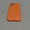 Caseative Solid Color with Crystal Camera Lens Protection Compatible with iPhone Case (Orange,iPhone 15 Pro Max)