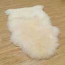 Kopal Genuine Australian Sheepskin Rug, Real Lambskin Area Rug, 2x3 ft Single Pelt, Natural White
