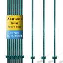 ARIFARO Fence Posts 7 Feet Sturdy Duty Metal Fence Post, Pack of 10, No Dig Garden U Post for Wire Fencing Steel Post for Yard, Outdoor Wire