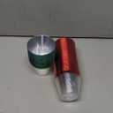 Zhehao 100 Pcs 9 oz Rimmed Plastic Cups Clear Wine Glasses Heavy Duty Cocktail Cups for Wedding Birthday Holiday Party Reception(Red, Green)