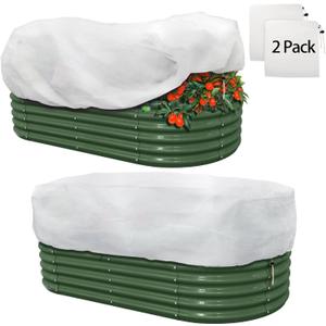 Plant Covers Freeze Protection, 2 Pack 4.1 x 2 x 1.6 ft Rectangular Raised Garden Bed Cover with Drawstring, 2.47oz/yd Large Garden Box Frost Blankets Reusable Frost Cloth for Winter Outdoor Plants