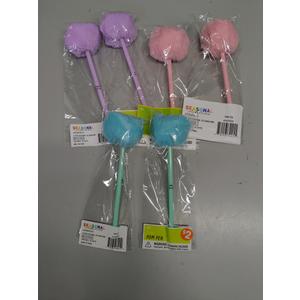 6 Pieces Fluffy Ball Pens Plush Pens Macaron Color Ballpoint Blue Gel Ink, for Office Supply, Coworkers, Women, 3  colors