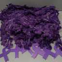 Giegxin 24 Set 45 Inch Purple Ribbon Awareness Polyester Leis with Wooden Ribbon Pendant Domestic Violence Alzheimer Pancreatic Lupus Overdose Cancer Awareness Accessories for Fundraising Public Event