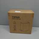 TIPGO Small Bathroom Trash Can with Lid Soft Close, Step Pedal, 5 Liter / 1.3 Gallon Stainless Steel Trash Bin, Slim Garbage Cans for Toilet, Office, Bedroom (White)