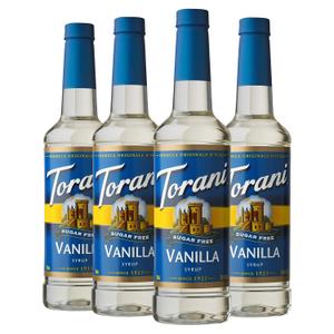 Torani Sugar Free Syrup, Vanilla, 25.4 Ounce (Pack of 4) , Best By: 05/31/2026 