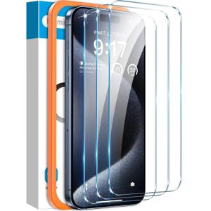 Fotbor [3+3 Pack for iPhone 15 Pro Max Screen Protector with Camera Lens Protector, Tempered Glass Shatterproof Easy Installation Frame, HD Clear Full Coverage iPhone 15 Pro Max Accessories 6.7 Inch