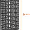 TORACK 3 PCS Metal Pegboard Panels for Garage Wall Utility Tools Storage Pegboard for Workbench, Modular Peg Board Tool Organizer Board Kit(Pack of 3, Black)
