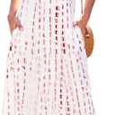 Supnier Women's Summer Maxi Dress Casual V-Neck Sleeveless Bohemian Spaghetti Strap Floral Long Maxi Dress with Pockets (XXL)