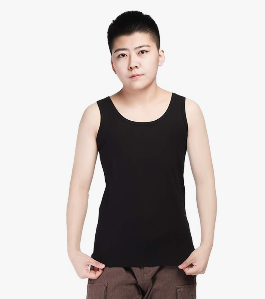 BaronHong Plus Size Chest Binder Cotton Vest Tank Tops for Tomboy Lesbian, Small