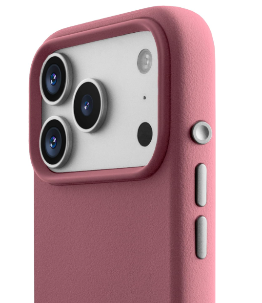 TineeOwl Case for iPhone 17 Pro MagSafe Compatible, Aluminum Buttons, Camera Control & Rounded Action Button, Slim Textured TPU, Minimalist DuneX Series, Pink