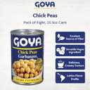 Goya Foods Chick Peas, Garbanzo Beans, 15.5 Ounce (Pack of 8) (EXP 12/30/30)