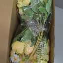 Tigeen 12 Bundles Peonies Artificial Flowers Faux Roses Silk Flowers Hydrangea Artificial Bouquet for Wedding Table Centerpiece Floral Vase Home Office Bridal Decor (Light Yellow)