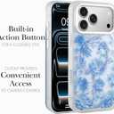 Magnetic for iPhone 17 Pro Max Case Cute Aesthetic, Blue Flowers | Trendy Floral Print, Compatible with Magsafe, Shockproof Protective Phone Cover