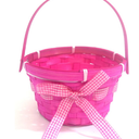 Holiday Home 7in Solid Bamboo Basket - Pink 7 in, 2 pack