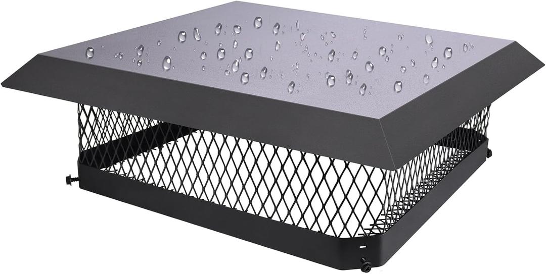18" x 18" Chimney Caps Fireplace Chimney Cover for Outside Flue Tile Clay, Chimney Flue Cover Chimney Vent Cap with Screen Hood Plate,Galvanized Steel Chimney Rain Cap Roof Rain Guard Top Protector