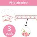 3 Pack Baby Shower Tablecloth Decoration,Watercolor Greenery A Sweet Baby Boy is On The Way Decoration,Waterproof Greenery Baby Shower Tablecloth for Gender Reveal Party (Pink)