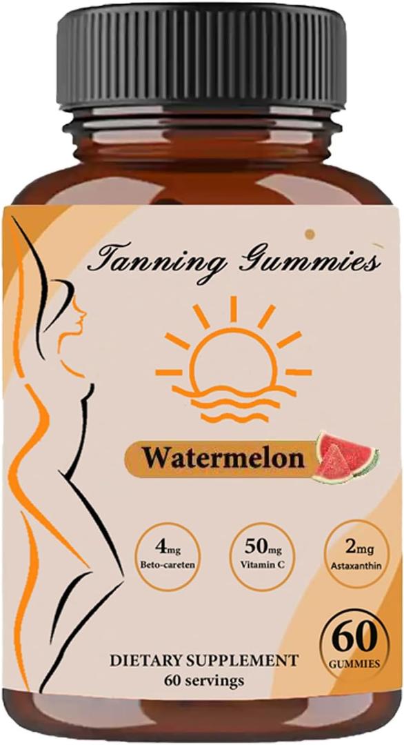 Tanning Gummies, Daily Tanning Gummies for Adults Woman & Men, 60 Gummies (1)