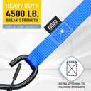2 x Soft Loop Tie Down Straps - 1,500 Load Capacity & 4,500 Lbs Breaking Strength - 6 Pack - Loops for Securing ATV, UTV, Motorcycles, Scooters, Dirt Bikes, Lawn & Garden Equipment - by AUGO (Blue)