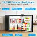 Antarctic Star Mini Fridge with Freezer, Rated 1.6 cu.ft, Small Upright Refrigerator with Removable Shelves, 7 Adjustable Thermostat, Low Noise for Bedroom/Apartment/Office,Purple