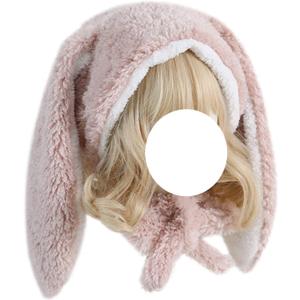 Cute Bunny Hat Women Plush Rabbit Ear Funny Lolita Sweet Kawaii Winter Fluffy Fleece Warm Hat Cap Cosplay Accessory