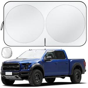 Car Windshield Sun Shade - Foldable Car Sun Shade Protection with Storage Bag, Reflective Window Shades for Front Windshield, Cool Sun Blocker, Truck, SUV Automotive (59''L x 33''W)